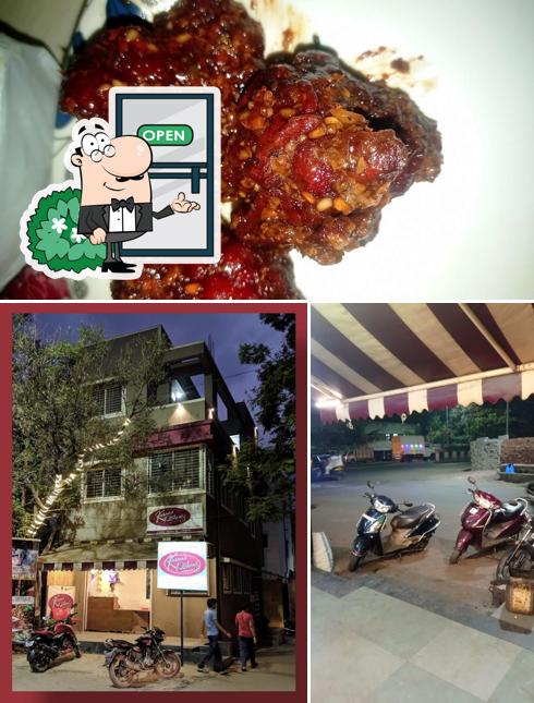 This is the picture showing exterior and food at Karan's Kitchen