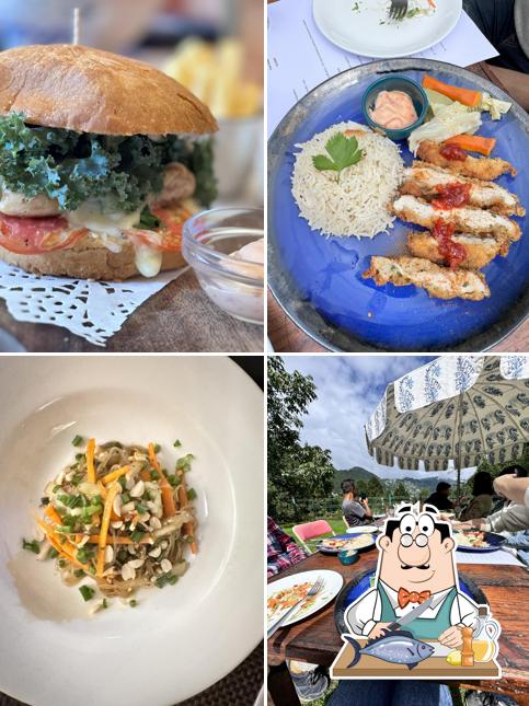 Grilled salmon at Cafe Chica, Abbotsford Heritage Hotel