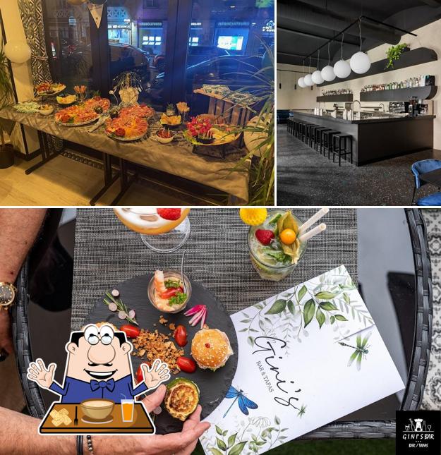 Jetez un coup d’oeil à l’image indiquant la nourriture et extérieur concernant Gini's Bar