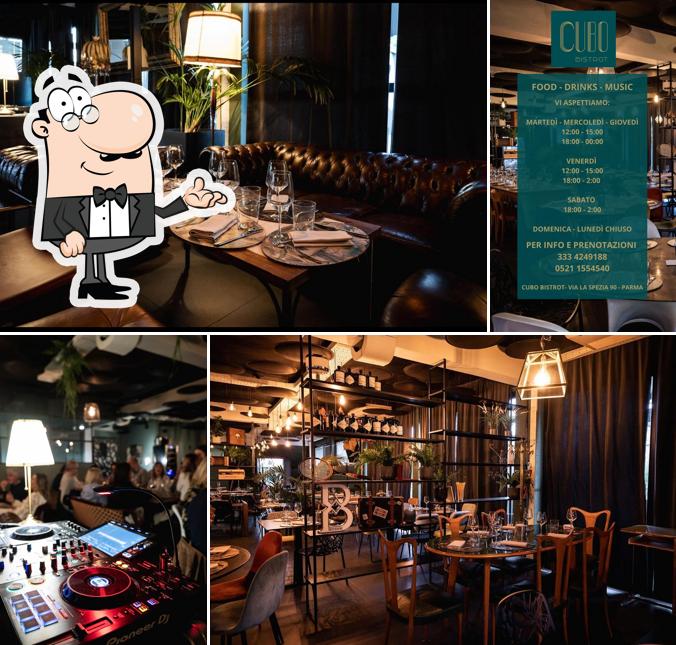 Gli interni di Cubo Bistrot