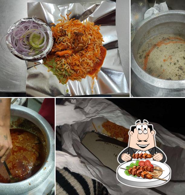 Food at Hyderabadi and muradabadi biryani Shahi chicken biryani