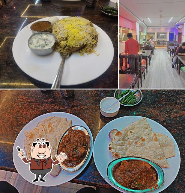 Check out the picture displaying food and interior at Maa tarini hotel