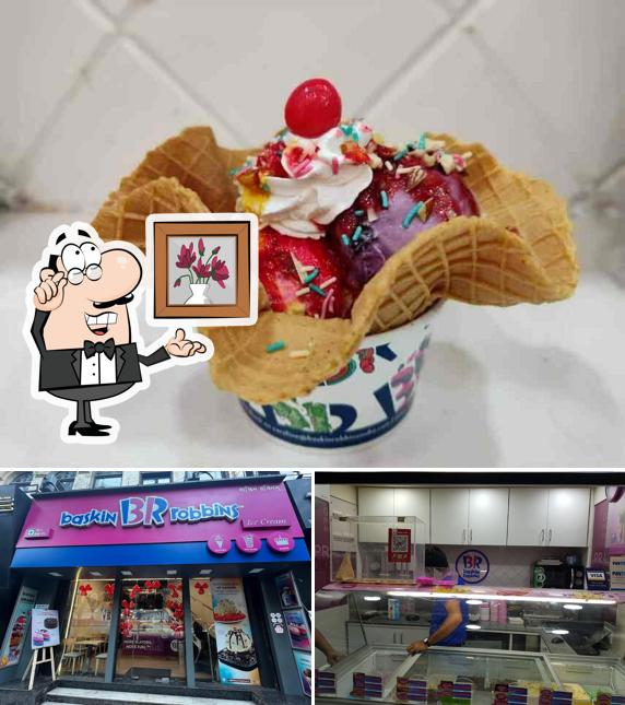 This is the photo showing interior and food at Baskin Robbins
