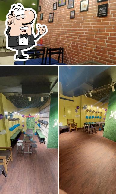 Take a seat at one of the tables at College Cafe