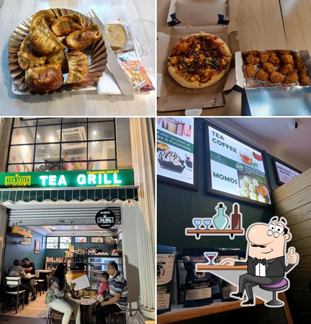 The restaurant's interior and food