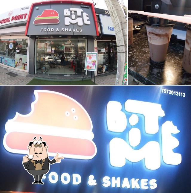 Enjoy a drink at BiteMe Food & Shakes
