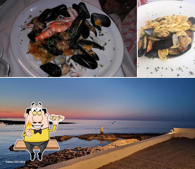 I clienti di Ristorante La Colonna possono avere diversi piatti di mare