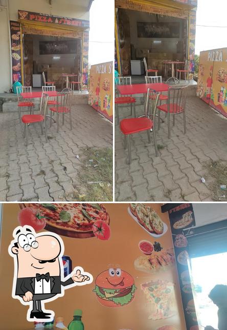 This is the image displaying interior and beverage at Pizza Street