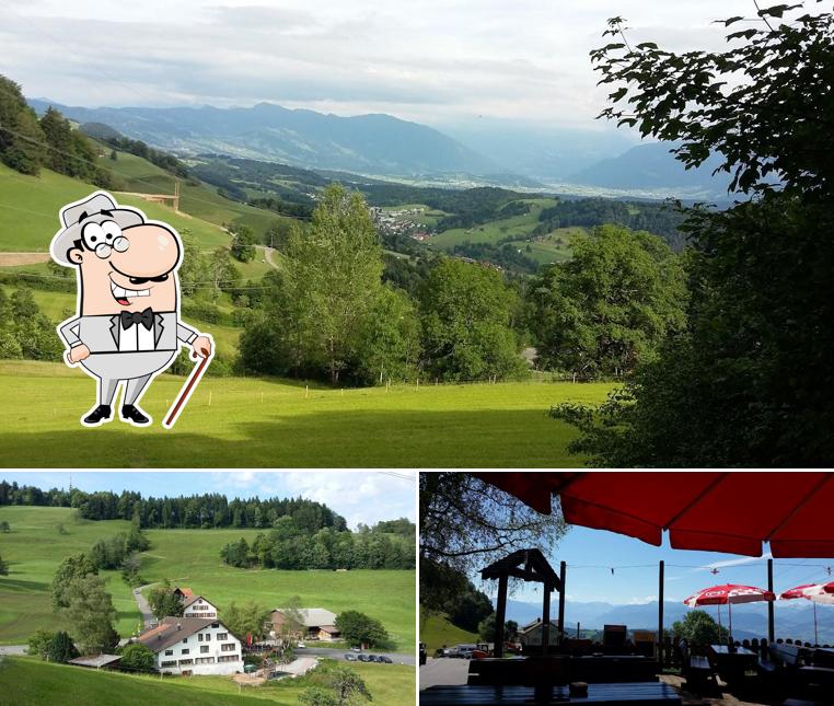 Puoi goderti l'aria fresca da seduto all'esterno di Bachtel-Ranch