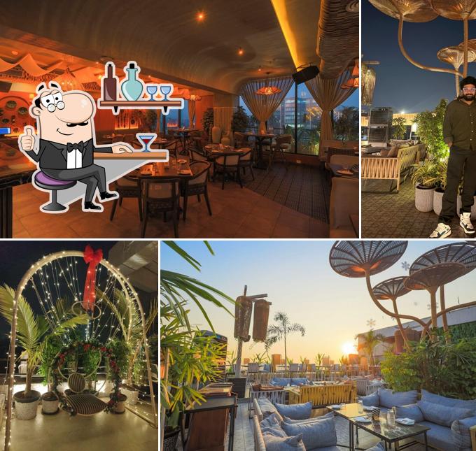 Take a seat at one of the tables at Next Lvl Bar & Kitchen