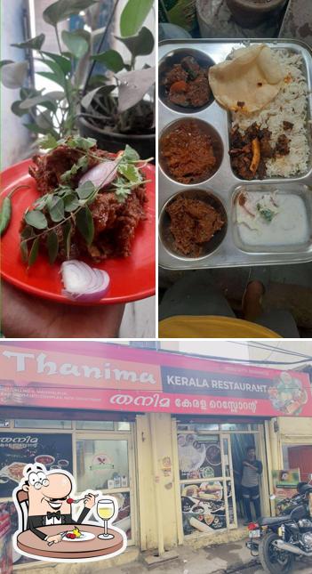 This is the image depicting food and exterior at Thanima Kerala Restaurent