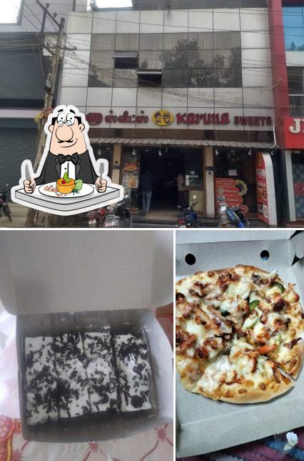 Among different things one can find food and exterior at Karuna Sweets