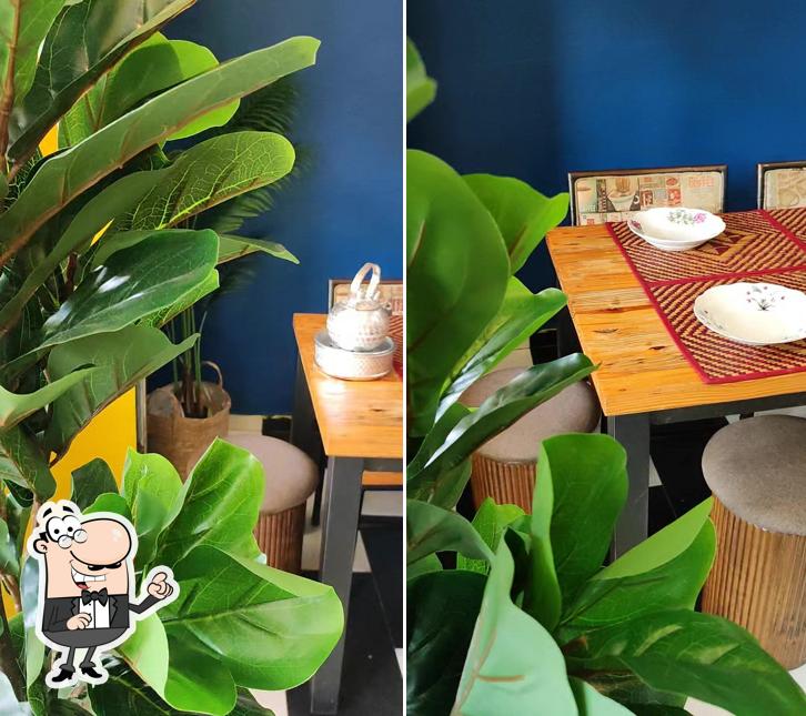 Take a seat at one of the tables at Mr.Cafe