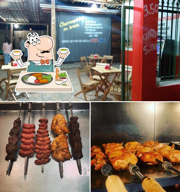 A ilustração a Espetão Na Braza’s comida e interior