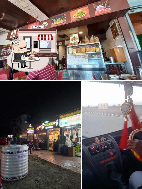 This is the picture depicting exterior and food at Kailas Misal House