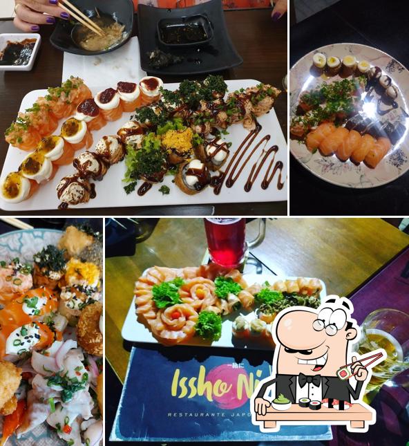 Presenteie-se com sushi no Issho Ni Restaurante Japonês