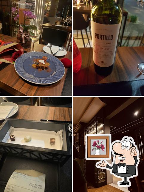 Sente em uma das mesas no restaurante paiollo cascavel