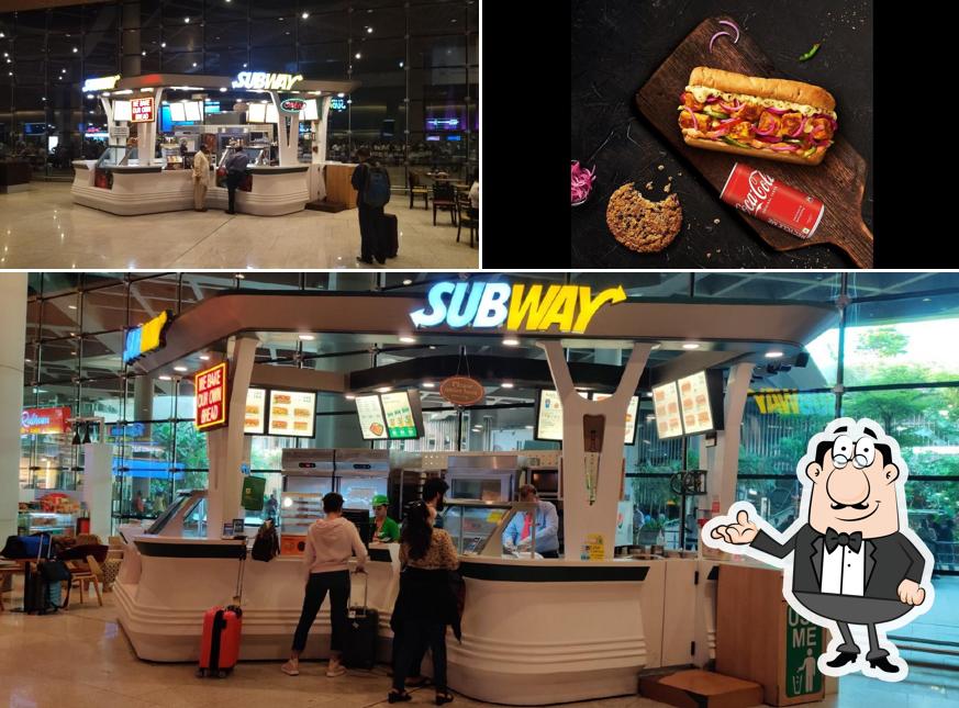 The photo of interior and food at Subway Mumbai T2