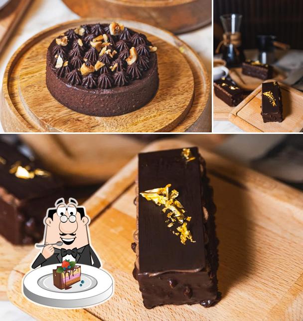 Chocolate cake at Anjuna Coffee & Co