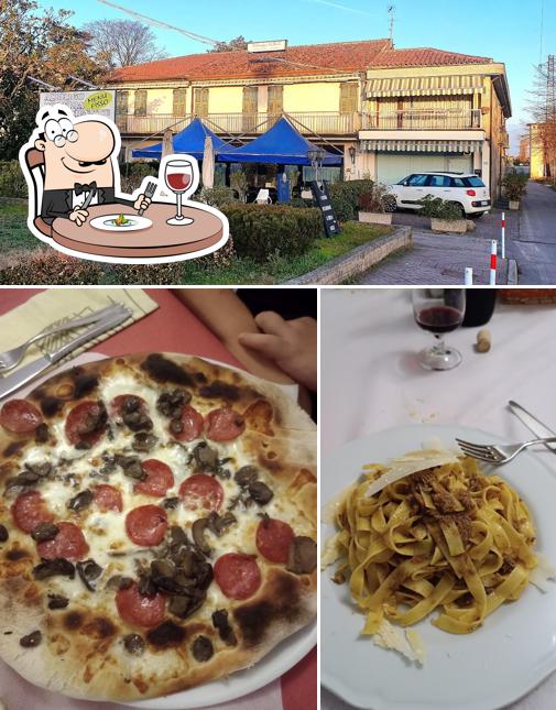 La cibo e esterno del ristorante