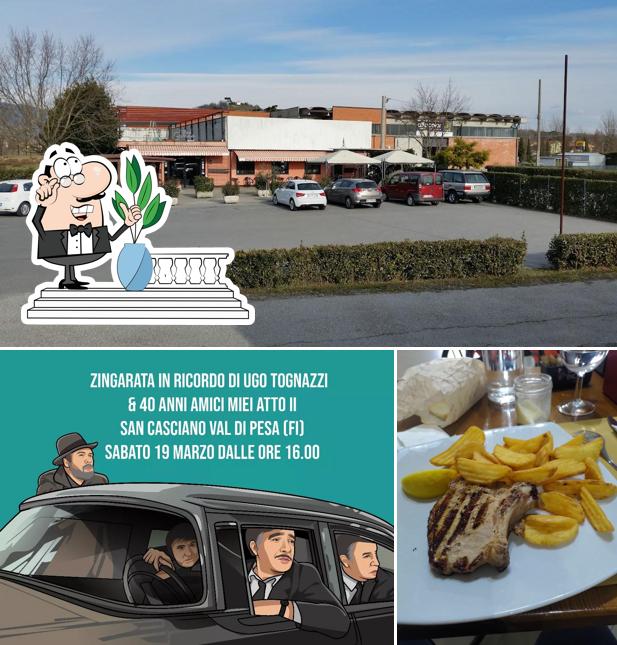 Tra le varie cose da Bar Necchi si possono trovare la esterno e cibo