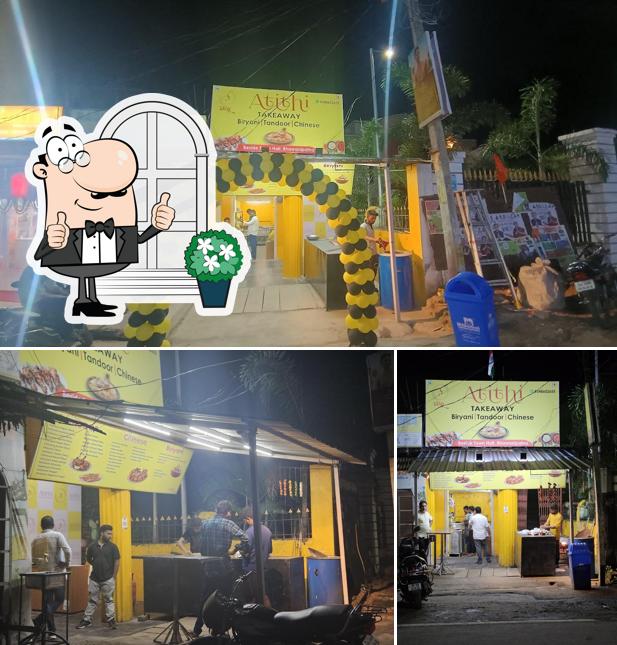 Among different things one can find exterior and food at Atithi Takeaway