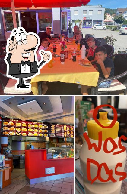 La foto della interni e cibo di Azmar Imbiss Peken