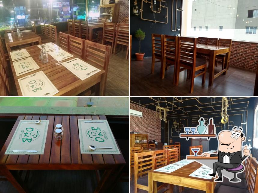 Take a seat at one of the tables at Olive n' Basil