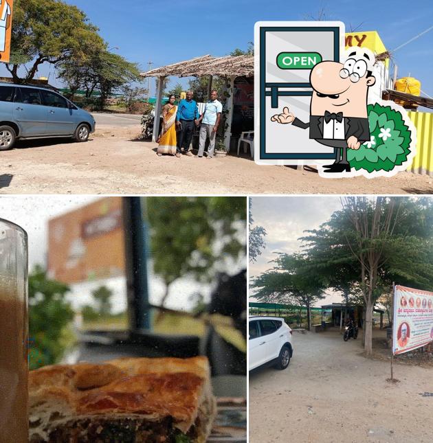 The restaurant's exterior and food