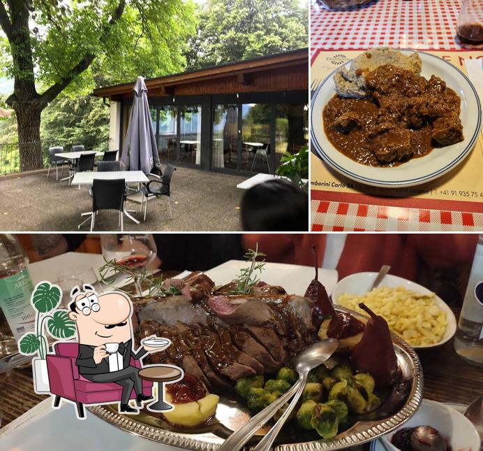 La interni e cibo del ristorante