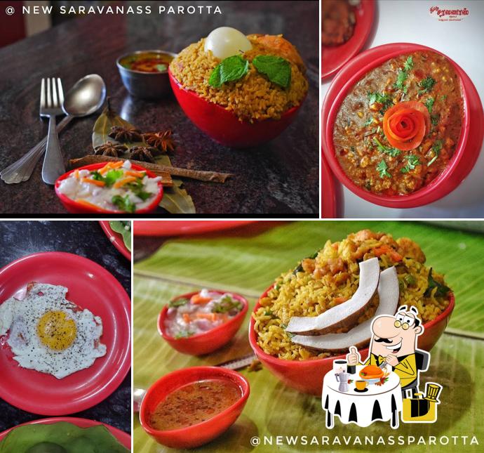 Food at New saravanass parotta (law college branch)