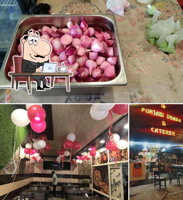 PUNJABI DHABA & CATERERS is distinguished by interior and food
