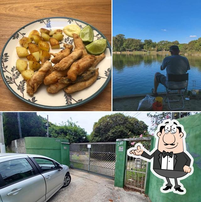 Confira a imagem mostrando interior e exterior a Pesqueiro Parque Lago Azul Cotia