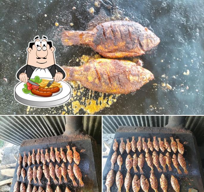 Food at Sachin fish feast, சச்சின் மீன் விருந்து
