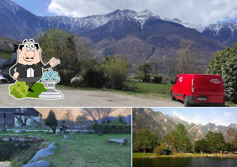 Dai un’occhiata alla foto che presenta la esterno e cibo di ASD Lago Ronka