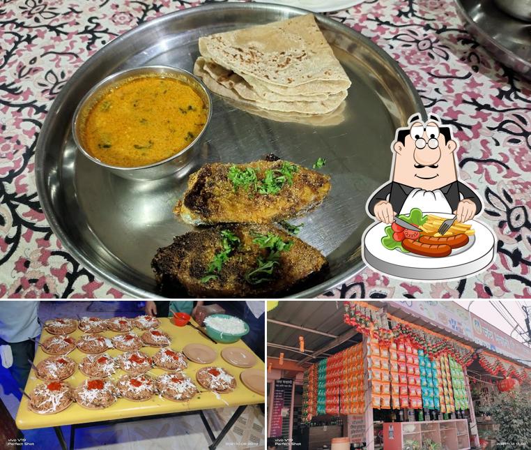 The photo of food and exterior at Hotel Jai Bhawani