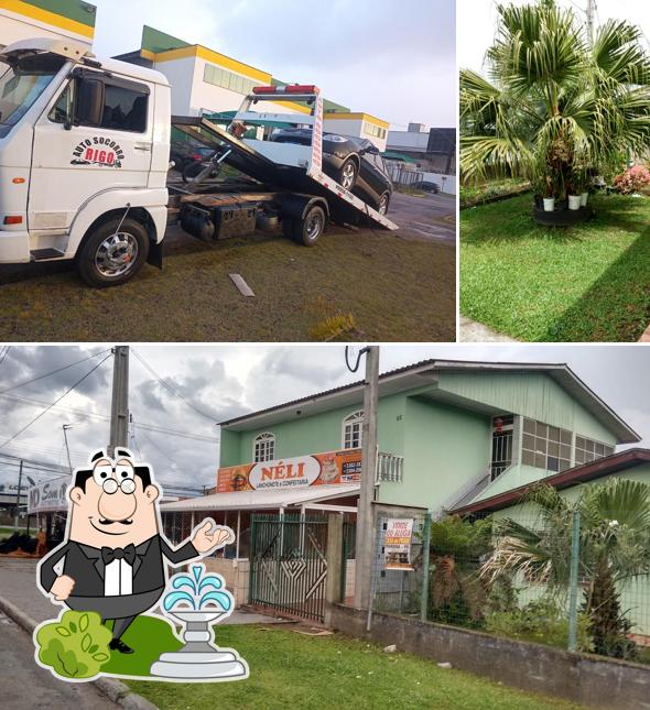 O exterior do Néli Lanchonete e Confeitaria