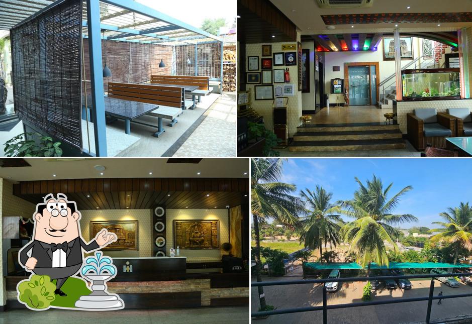 The exterior of Hotel Hampi International