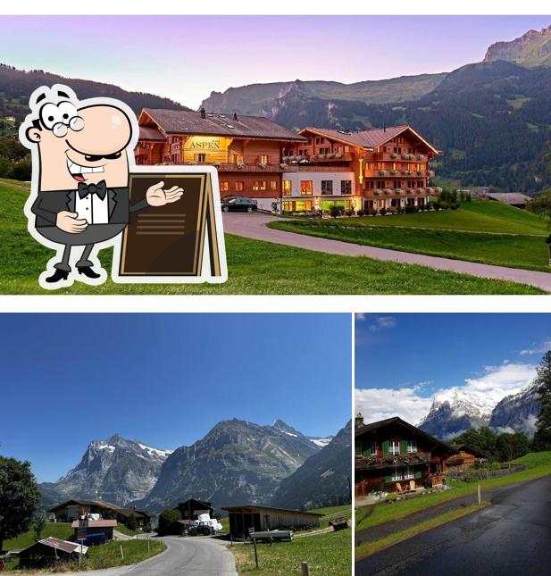 Goditi la vista dall'area esterna di Restaurant Aspen