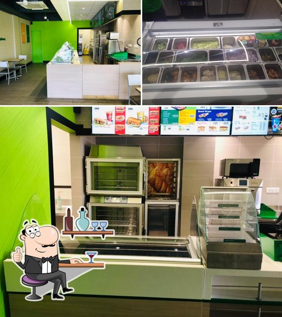 The restaurant's interior and food