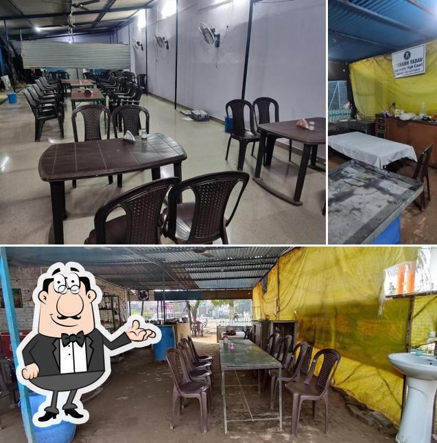 Take a seat at one of the tables at Mahipal Dhaba