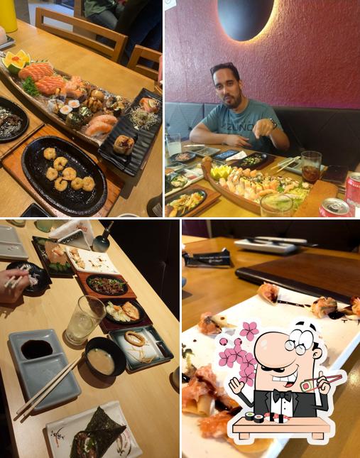 Escolha diferentes opções de sushi