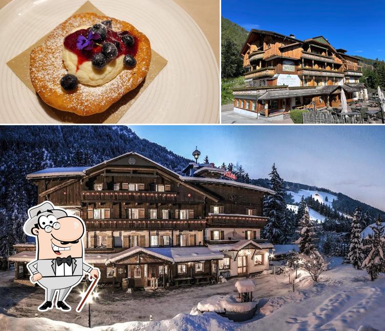 Tra le varie cose da Aqua Bad Cortina - BIOHotel & thermal baths si possono trovare la esterno e cibo