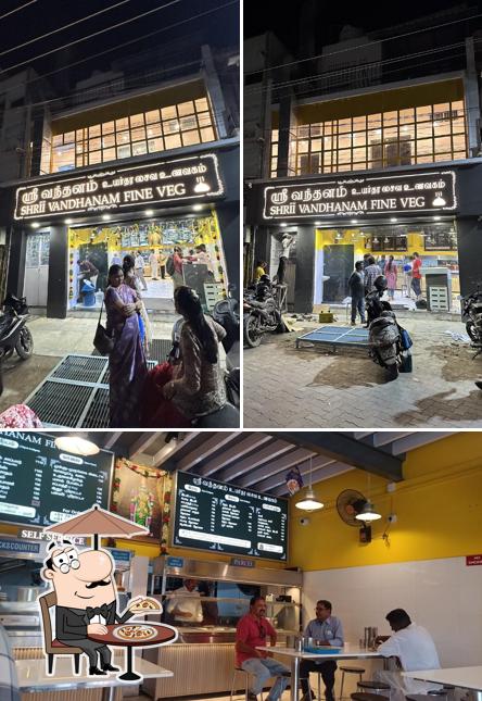 Shrii Vandhanam Fine Veg Restaurant is distinguished by exterior and interior