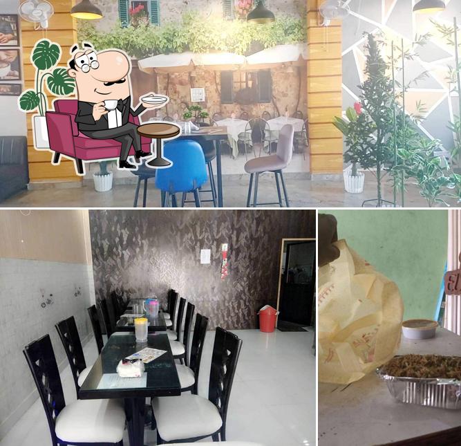 Take a seat at one of the tables at Just Bake and family restaurant