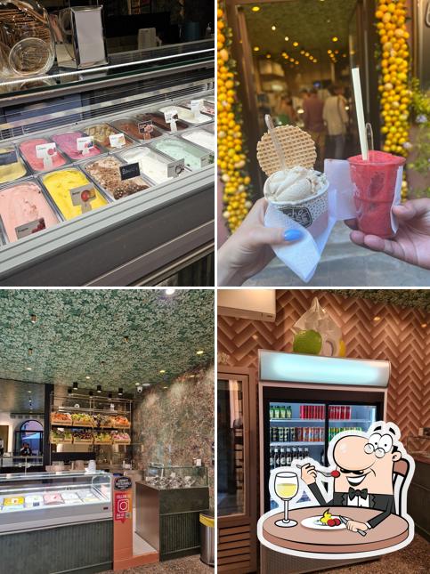 Questa è la immagine che presenta la cibo e interni di Poche Musse Gelateria