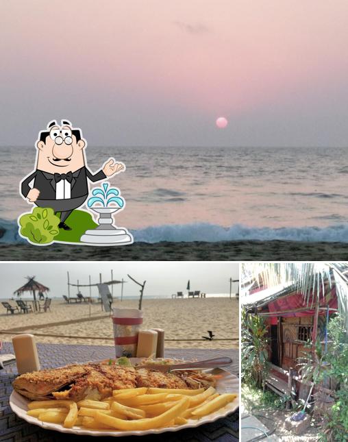 Among various things one can find exterior and fries at Sea View Restaurant