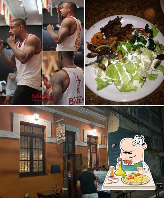 A ilustração a Casa de Bamba’s comida e interior