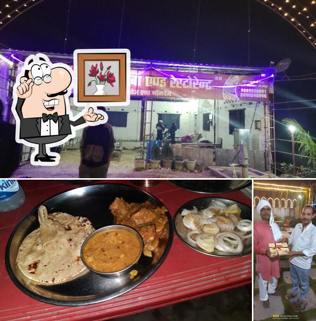 This is the picture depicting interior and food at Haveli Dhaba and Restaurant