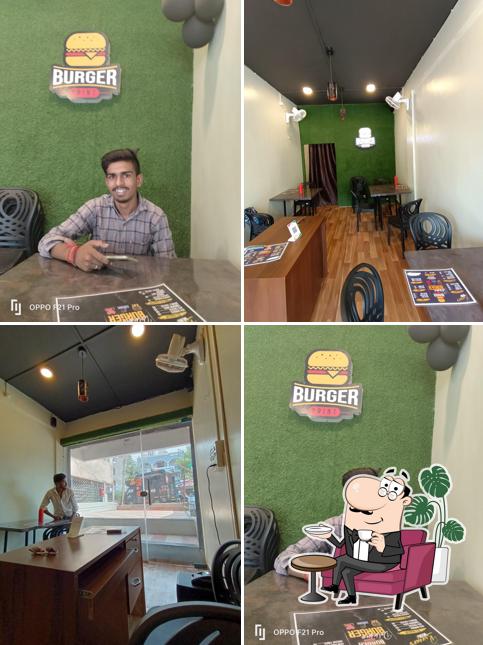 Take a seat at one of the tables at Burger Point